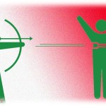 【修羅場】大学生の時入っていた弓道部で、合図を出して矢を回収していたら隣でバシッッ！という音がして矢が刺さった。驚いて道場に目をやると…