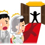 【GJ】新郎新婦の指輪の交換のタイミングで扉がバーン！と開き、新婦元彼「○○（新婦）！迎えにきたぞ！」。新婦は元彼にツカツカと歩み寄ると…。