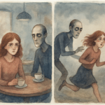 【恐怖・ストーカー】会社近くのパン屋で朝食をとるのが楽しみだったのに、毎回40代男性が隣の席に…。通うのをやめた数日後、その男性が飛び出してきて「心配したよ！最近来ないから！」と言われた。